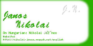 janos nikolai business card